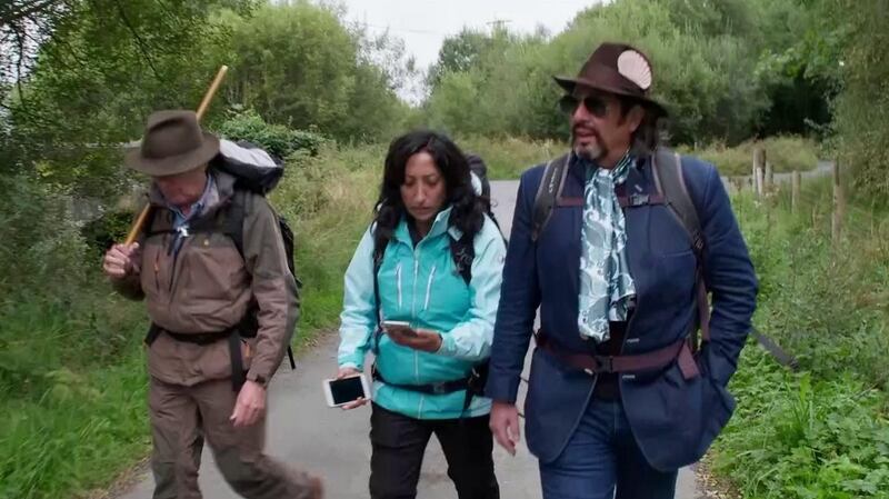 Laurence Llewelyn-Bowen, Shazia Mirza and Nick Hewer in Pilgrimage
