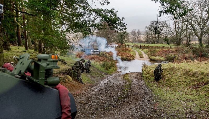 The 55th Infantry Group Irish Defence Forces photographed during an exercise in Co Wicklow. Photograph: Brenda Fitzsimons