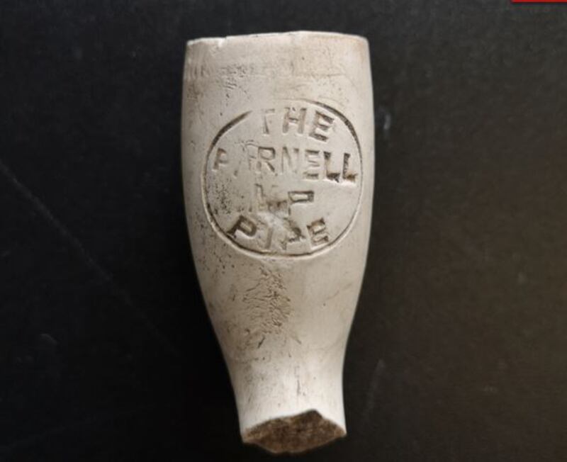 Excavations have discovered a pipe showing support for Charles Stewart Parnell who was leader of the Home Rule and Land League movements. This is thought to be one of the earliest examples of political campaign support merchandise in Ireland.