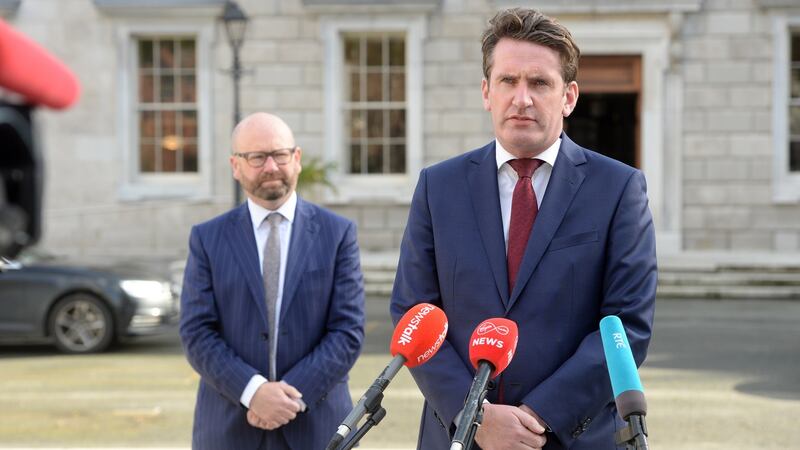 Labour’s Ged Nash and Aodhán Ó Ríordáin: Taking down a leader of a small party based on poor polling, in the middle of an election cycle runs contrary to political wisdom. Photograph: Dara Mac Donaill