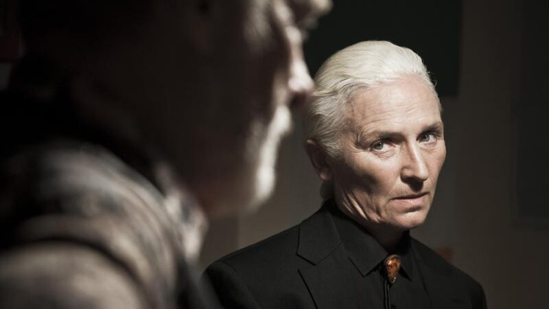 Olwen Fouéré (and, in foreground, Ian McElhinney) in McCabe’s play for RTÉ, If These Lips