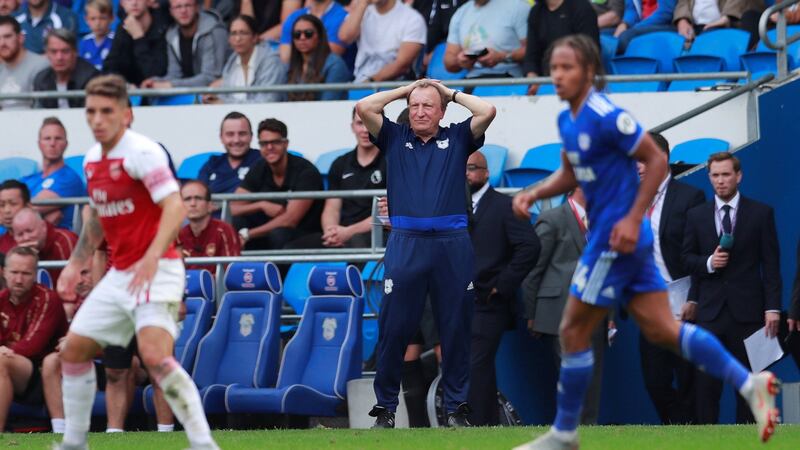 Neil Warnock saw his Cardiff side beaten 3-2 by Arsenal. Photograph: Andrew Couldridge/Reuters