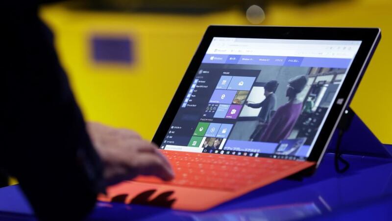 Microsoft’s Windows 10 operating system on the Surface 3 tablet device