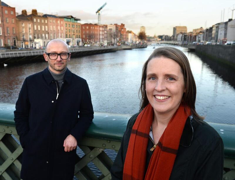 Aoife Corcoran and Philip Crowe of Space Engagers. Photograph: Dara Mac Dónaill