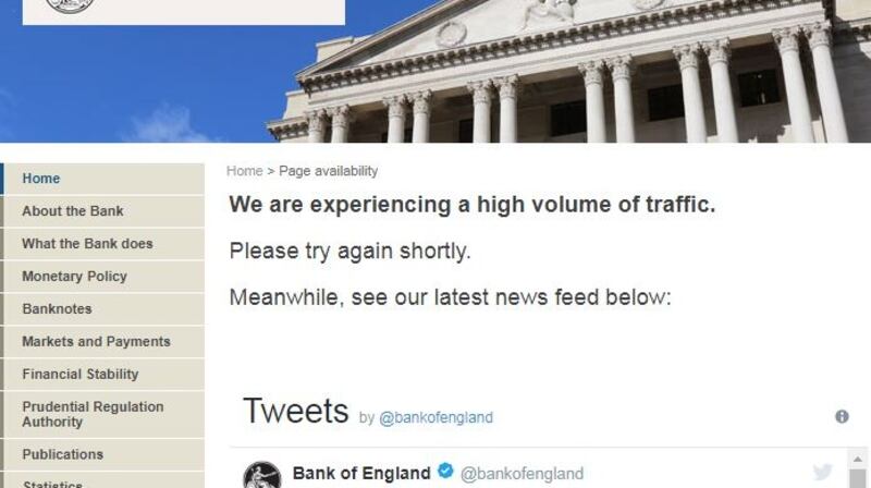 All eyes - and browsers - were on the Bank of England site ahead of its historic interest rate announcement.