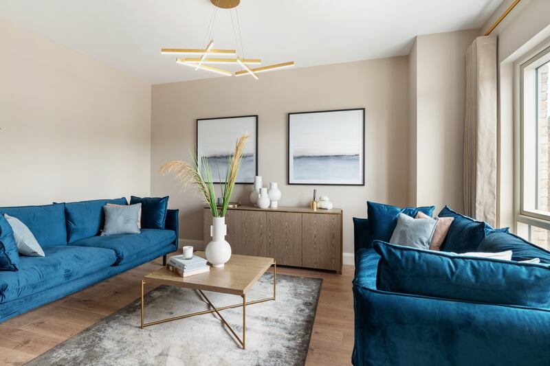 The Bawnogues: Interior of the living area in the three-bed mid-terrace homes.