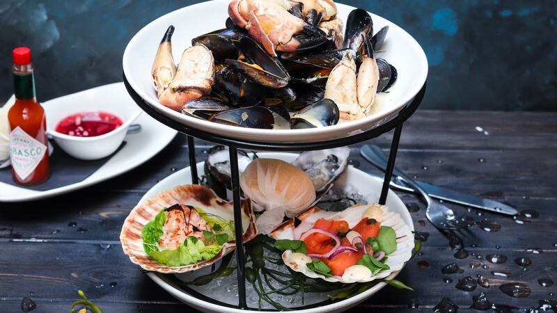 Irish shellfish tower at Sole restaurant in Southwilliam Street, Dublin 2