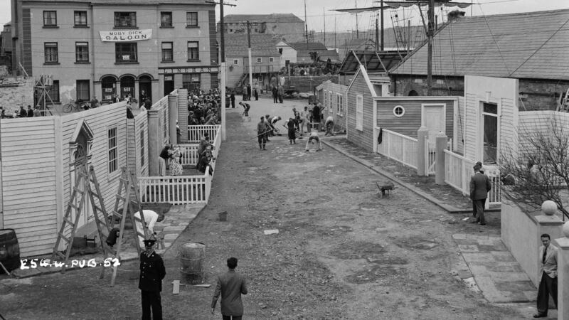A photograph taken  of the making of Moby Dick in Youghal, Co Cork. Photograph: STUDIOCANAL Films Ltd