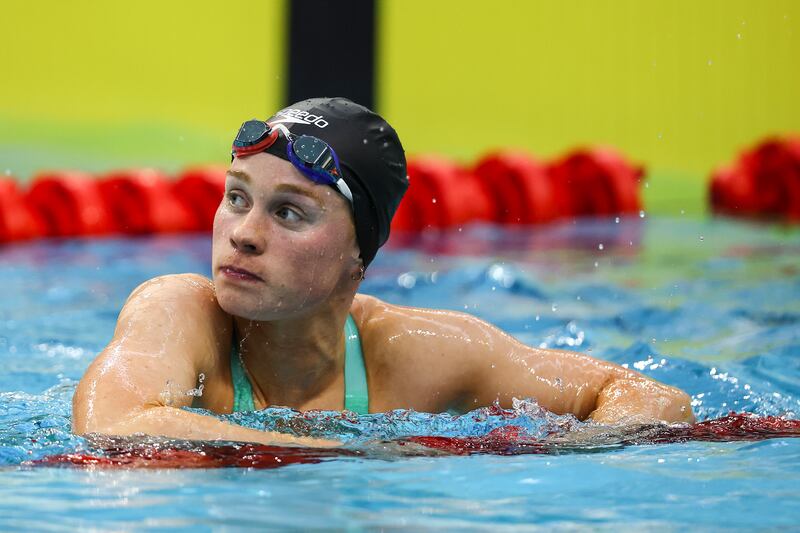 Ellen Walshe after winning her heat of the 200m freestyle. Photograph: Ben Brady/Inpho
