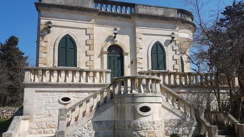 The stone house in Apulia, Italy, has two bedrooms, a bathroom and two receptions