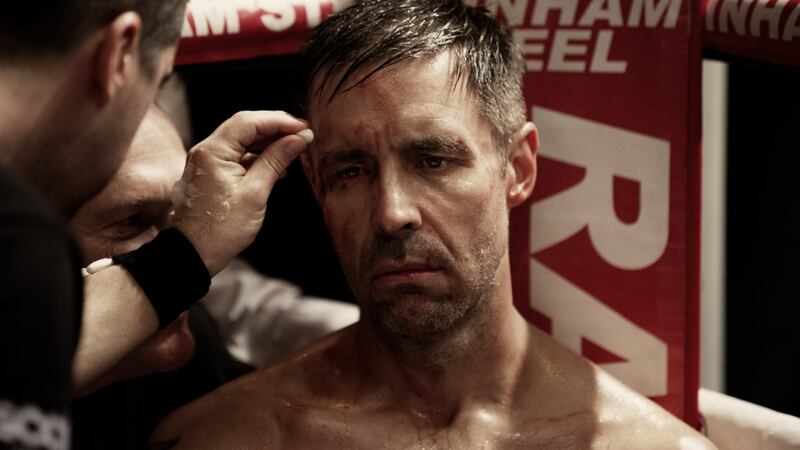 Paddy Considine as middleweight boxing champion Matty Burton in Journeyman. In preparation for the role, Considine trained with Dominic Ingle, the son of Irish boxing manager Brendan Ingle, and the head trainer at the Sheffield gym. Photograph: StudioCanal