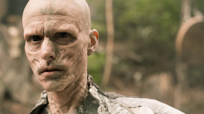 Mackenzie Crook as Veran in Britannia. His make-up  took several hours to apply each day.  Photograph: Astanislav Honzik/©Sky UK