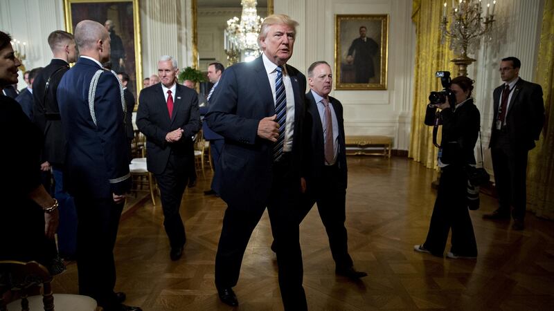 Donald Trump and Sean Spicer: “I think that part of being a Republican is standing for strong borders and strong national security.”