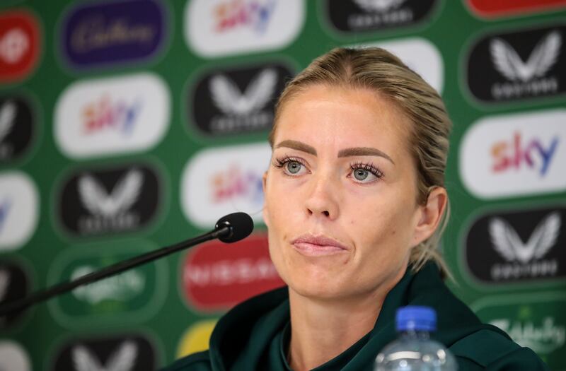 Denise O'Sullivan praised the Ireland coaching staff during a press conference ahead of Ireland's game against Albania: 'It’s a really great staff and what you’re seeing on the pitch is a result of that, of that real openness.' Nick Elliott/Inpho 