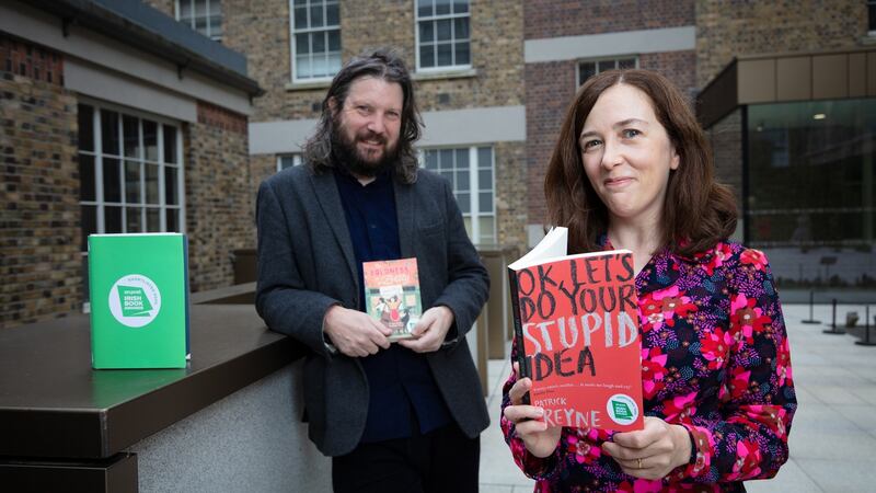 Patrick Freyne and his wife Anna Carey, with each other’s shortlisted books