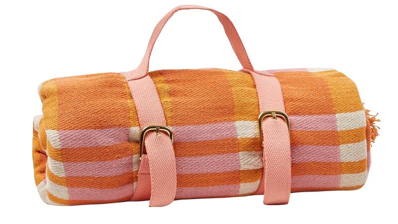 Pikiniki orange cotton picnic blanket, €78, Oliver Bonas