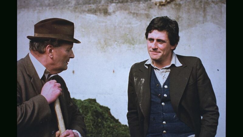 Gabriel Byrne as Pat Barry and John Cowley as Tom Riordan in RTÉ’s The Riordans.
