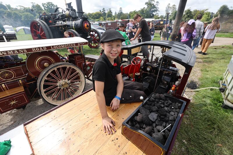 Maggie Rose Connolly (10) from Castleblaney, Co Monaghan, was involved in the building of a replica of a Foden Steam wagon.  Photograph: Nick Bradshaw