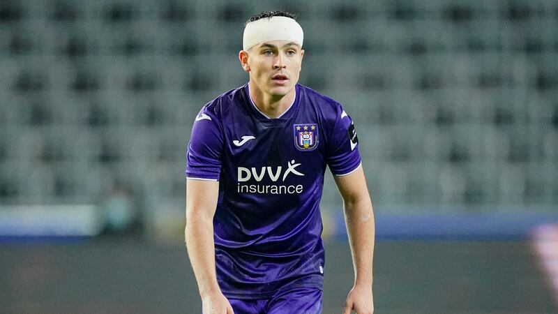 Cullen took a knock to the head during a match against Genk. Photo: Jeroen Meuwsen/BSR Agency/Getty Images