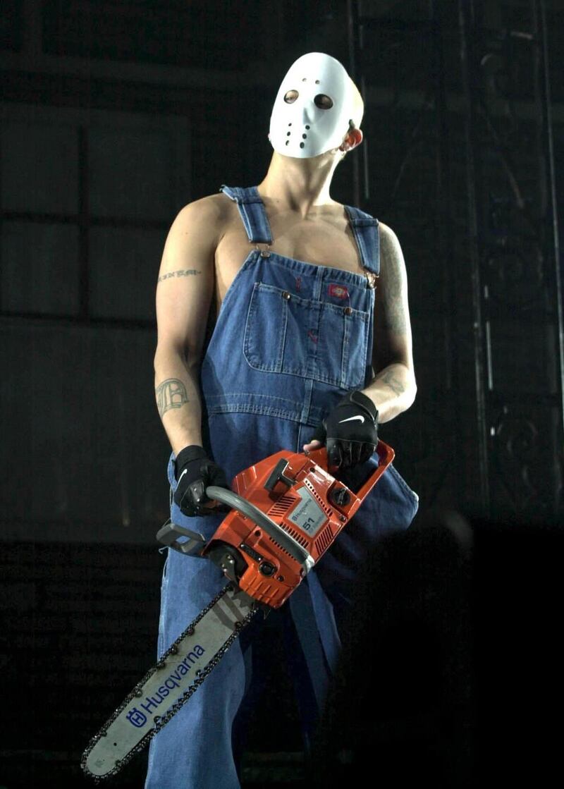 Killer cuts: Eminem seems forever trapped in his own badly dated schlock-horror movie. Photograph: Haydn West