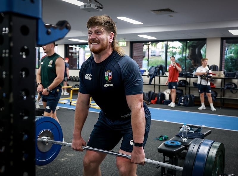 Joe McCarthy grimaces and bears it while preparing for the Lions' first Test against Australia. Photograph: Dan Sheridan/Inpho