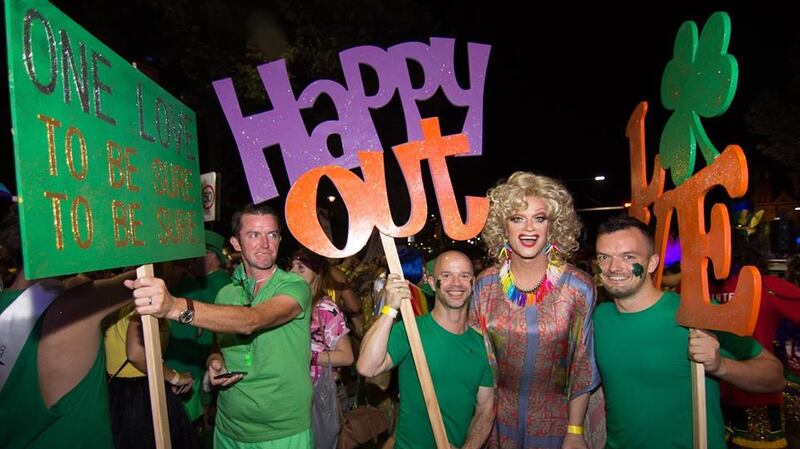 Panti Bliss with members of the Sydney Queer Irish group.