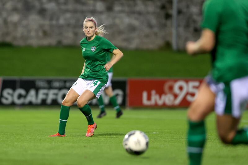 Erin McLaughlin in action for Republic of Ireland U-19s. The talented young Peamount player has a big future in the game. Photograph: Bryan Keane/Inpho 
