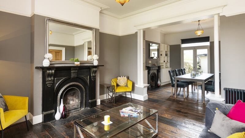 The open-plan living and dining areas