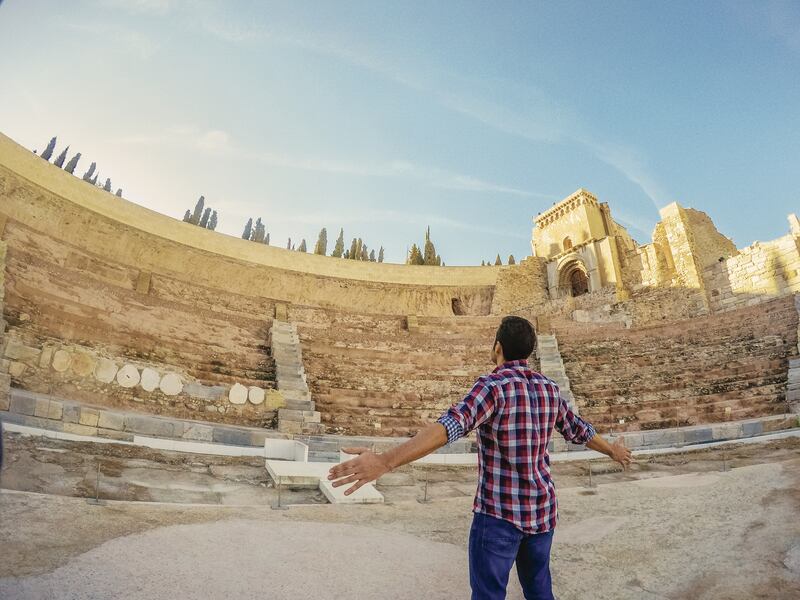 The Roman Theatre in Cartagena, rediscovered in 1988 when the area was being excavated, is spectacular, with a sweeping arc of 88m.