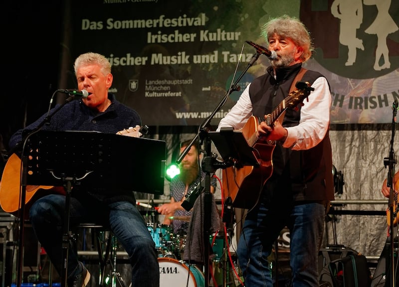 Dieter Reiter performing in Munich on St Patrick's Day. Photograph: Helmut Swoboda
