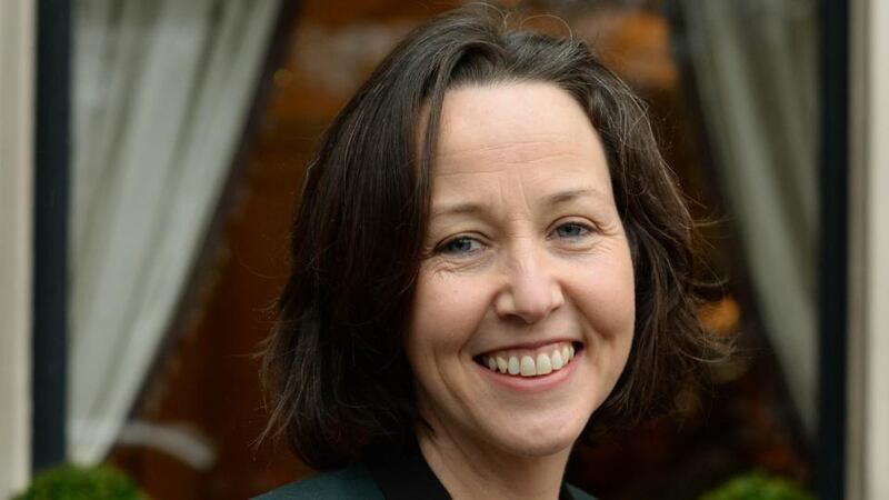 Audrey Magee at the Shelbourne Hotel, Dublin. Photograph: Dara Mac Dónaill.