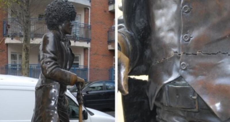 Images released by An Garda in May showing the damaged  statue.
