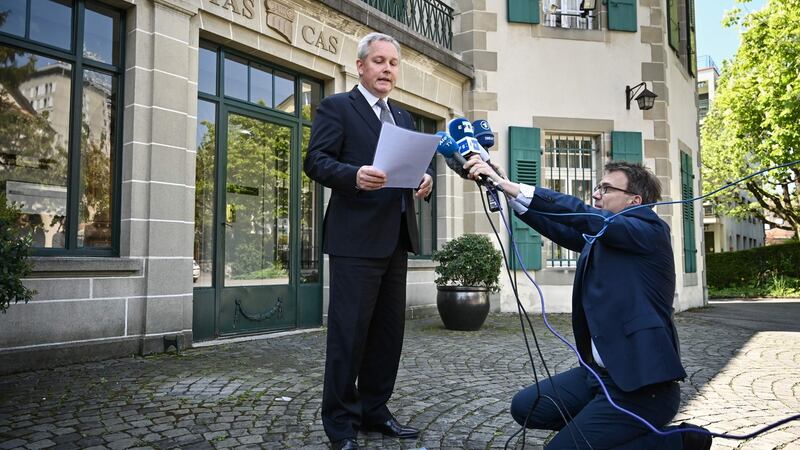 Court of Arbitration (CAS) secretary general Matthieu Reeb reads the verdict in South African athlete Caster Semenya’s appeal against IAAF testosterone rules  in Lausanne. Photograph: Fabrice Coffrini/AFP/Getty Images