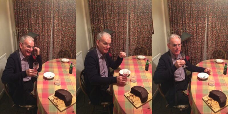 Rod Smith savours wine set aside for many years.