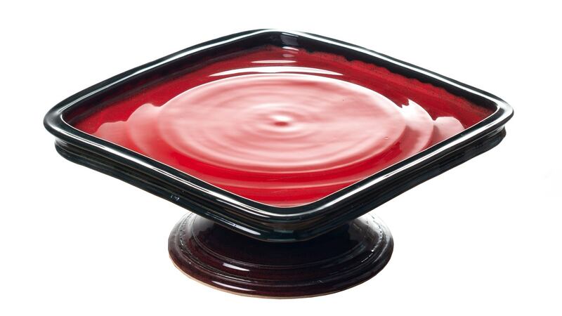 Square cake stand by Radek Zemlicka of Touch Design Ceramics. Photograph: Kasia Wasiak