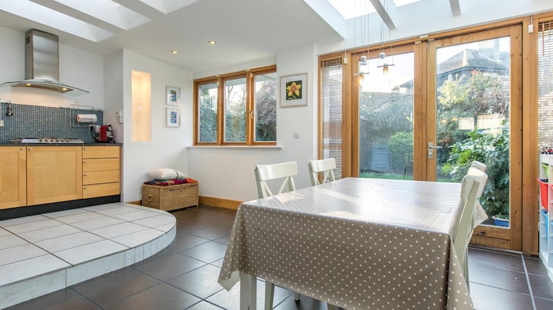 The open-plan kitchen/dining area at 47 Oliver Plunkett Road, Monkstown