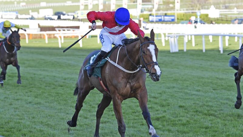 Rachael Blackmore on Sir Gerhard comes home to win the Weatherbys Champion Bumper at Cheltenham. Photograph: Francesca Altoft/Inpho