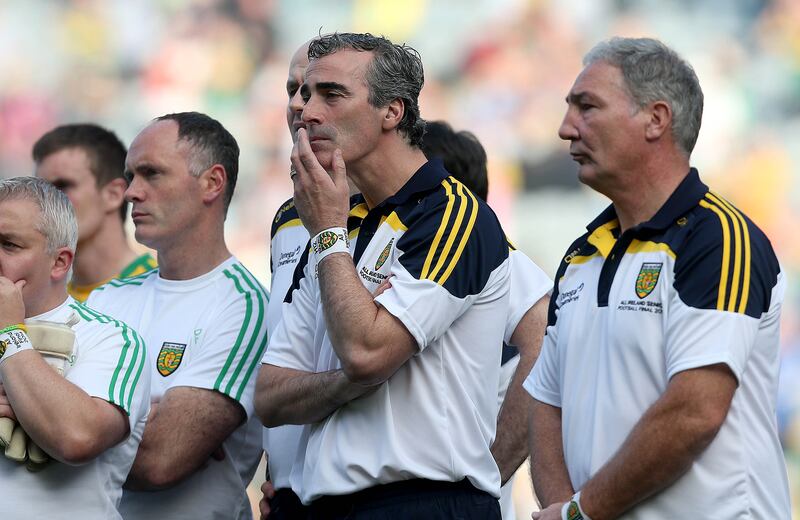 Donegal manager Jim McGuinness at the end of the All-Ireland final against Kerry in September 2014. Photograph: Donall Farmer/Inpho