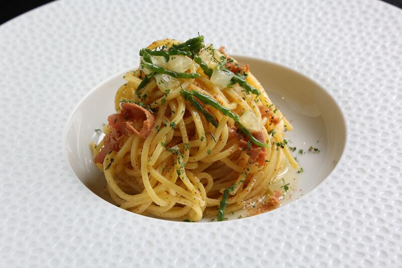 Tagliolini mantecati al burro di bottarga (€23). Photograph: Nick Bradshaw