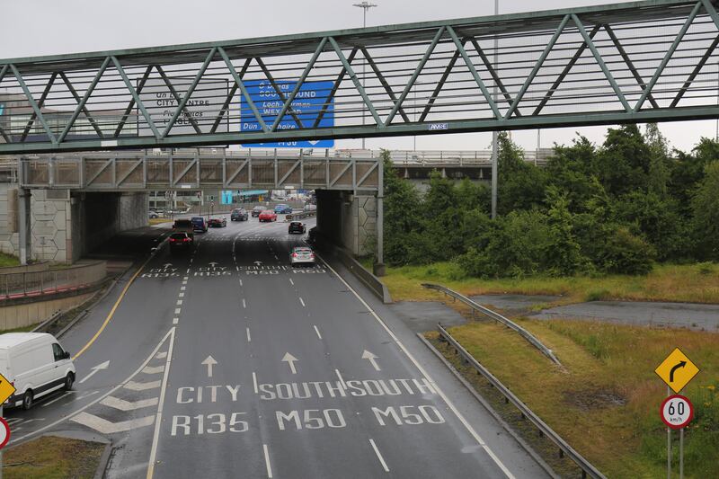 The M50 junction with the N2 near Charlestown in the Finglas area of Dublin. Photograph: Bryan O’Brien
