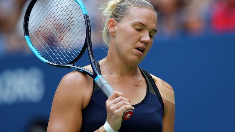 Kaia Kanepi took the second set aganist Serena Williams but was beaten in three. Photograph: Elsa/Getty