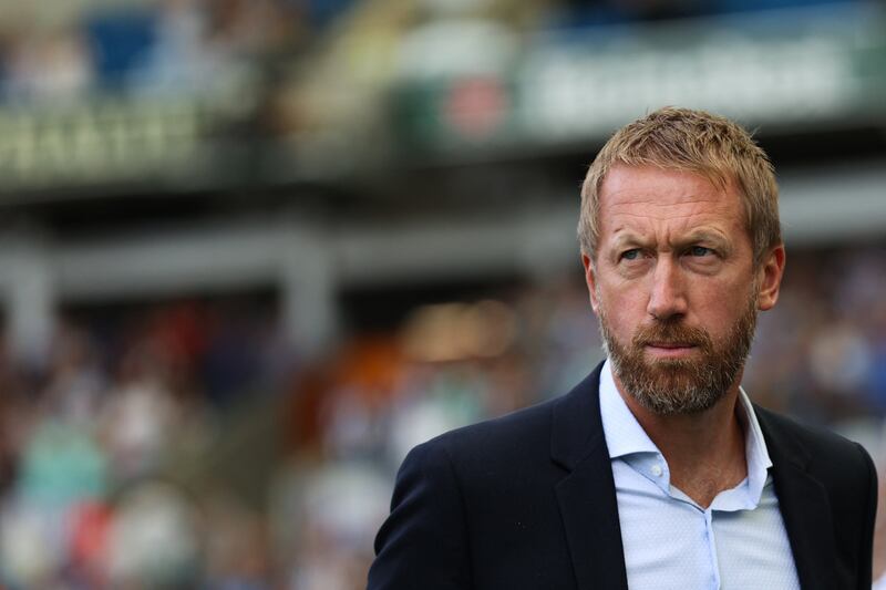 Brighton's Graham Potter has emerged as an early frontrunner to succeed Thomas Tuchel at Chelsea. Photograph: Adrian Dennis/AFP via Getty Images 