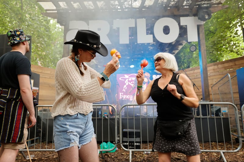 Electric Picnic: Maureen Byrne from Laois and Evelyn Wheatley from Galway. Photograph: Alan Betson