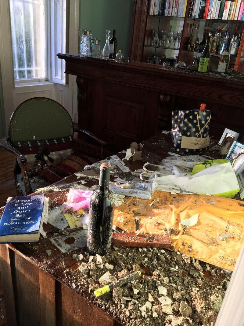 One of the scenes that greeted Claudia Carroll on her return to a flooded house