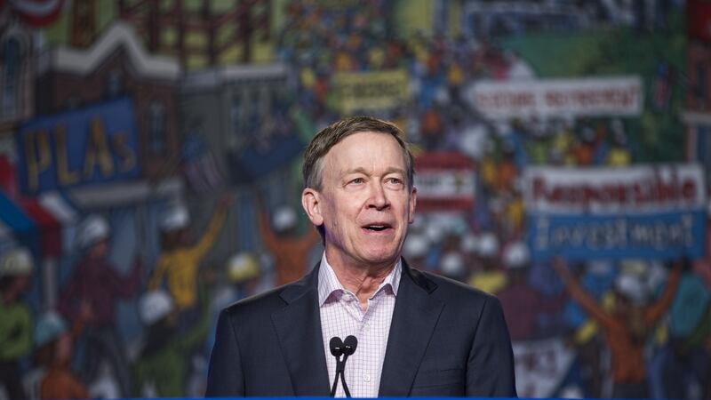 John Hickenlooper: The only Democratic presidential candidate so far to oppose the Green New Deal plan to tackle climate change, saying it would give the government too much power in investment decisions. Photograph:  Zach Gibson/Getty Images