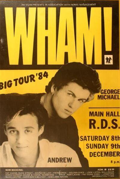 A poster for Wham! in the RDS from December 1984