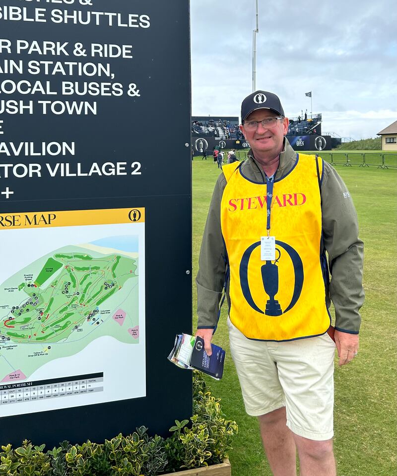 Volunteer David Hanna at Royal Portrush. Photograph: Freya McClements