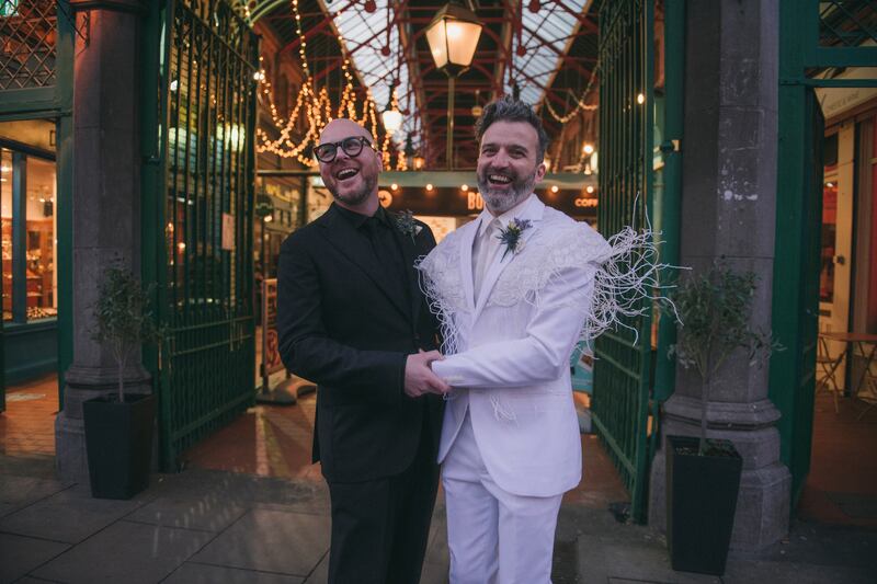 Shane O'Reilly and Paul Curley on their wedding day. Photograph: Wolf James