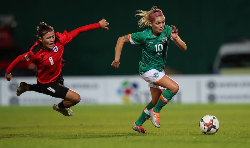 Ireland’s Denise O’Sullivan in action against Georgia in the away qualifier at Gori. '“I had my eye on her since the under-17s World Cup in Trinidad when she was just exceptional,” recalls Sue Ronan, the former Republic of Ireland manager. Photograph: Ryan Byrne/Inpho