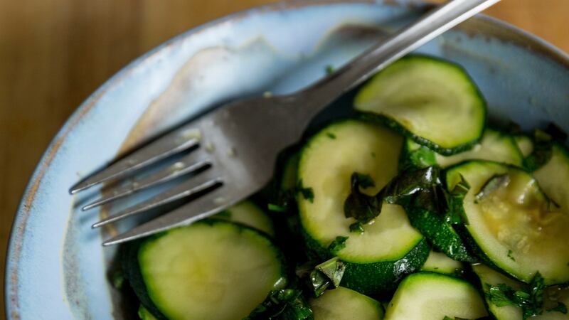 Courgettes with garlic and basil